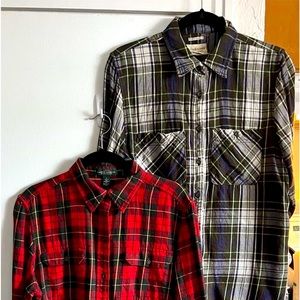 NWOT 2 WOMEN’S RALPH LAUREN & DENIM & SUPPLY 100% COTTON SHIRTS SZ LARGE